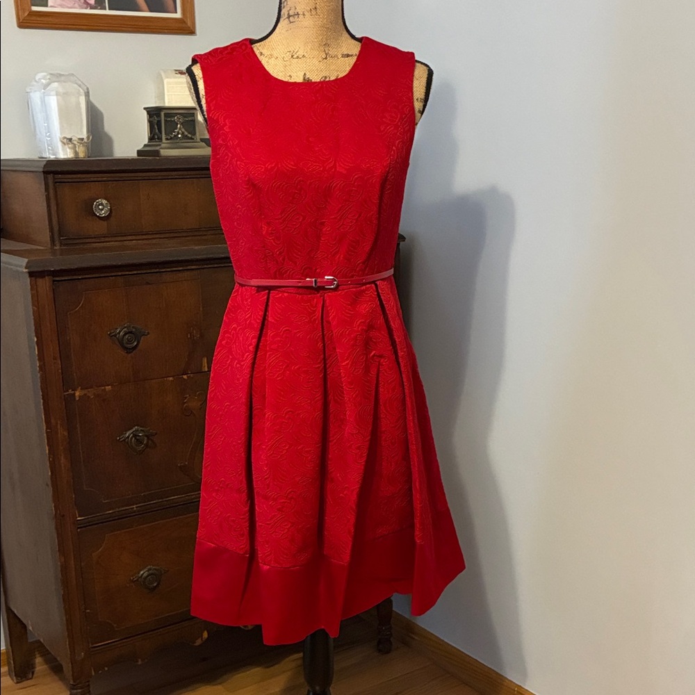 Liz Claiborne Vibrant Red Midi Dress